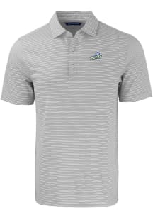 Cutter and Buck Florida Gulf Coast Eagles Mens Grey Forge Double Stripe Short Sleeve Polo