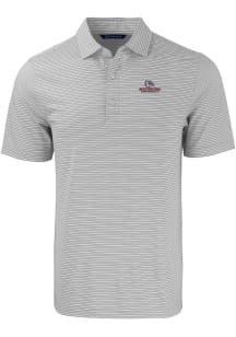 Cutter and Buck Gonzaga Bulldogs Mens Grey Forge Double Stripe Short Sleeve Polo