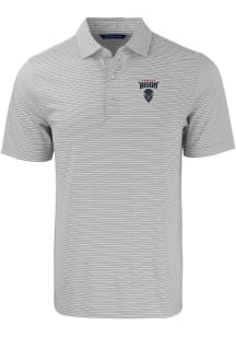 Cutter and Buck Howard Bison Mens Grey Forge Double Stripe Short Sleeve Polo