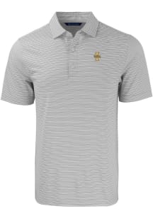 Cutter and Buck Idaho Vandals Mens Grey Forge Double Stripe Short Sleeve Polo