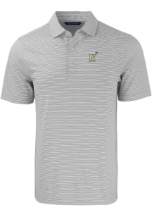 Cutter and Buck Navy Midshipmen Mens Grey Forge Double Stripe Short Sleeve Polo
