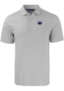 Cutter and Buck Penn State Nittany Lions Mens Grey Forge Double Stripe Short Sleeve Polo