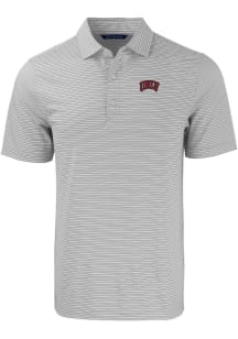 Cutter and Buck UNLV Runnin Rebels Mens Grey Forge Double Stripe Short Sleeve Polo