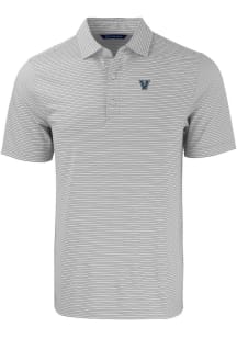 Cutter and Buck Villanova Wildcats Mens Grey Forge Double Stripe Short Sleeve Polo