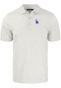Cutter and Buck Los Angeles Dodgers Mens White Pike Symmetry Short Sleeve Polo