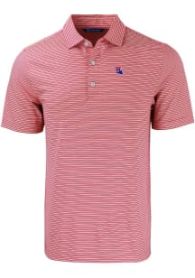 Cutter and Buck Louisiana Tech Bulldogs Mens Red Forge Double Stripe Short Sleeve Polo