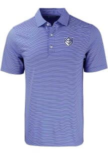 Cutter and Buck Saint Louis Billikens Mens Blue Forge Double Stripe Short Sleeve Polo