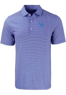 Cutter and Buck Kentucky Wildcats Mens Blue Forge Double Stripe Short Sleeve Polo