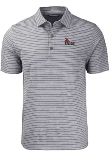 Cutter and Buck Central Missouri Mules Mens Black Forge Heather Stripe Short Sleeve Polo