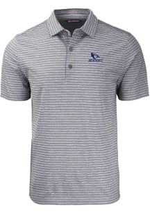 Cutter and Buck Creighton Bluejays Mens Black Forge Heather Stripe Short Sleeve Polo
