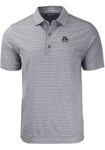 Cutter and Buck East Carolina Pirates Mens Black Forge Heather Stripe Short Sleeve Polo