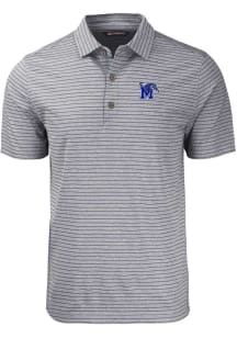 Cutter and Buck Memphis Tigers Mens Black Forge Heather Stripe Short Sleeve Polo