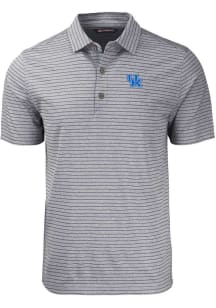 Cutter and Buck Kentucky Wildcats Mens Black Forge Heather Stripe Short Sleeve Polo