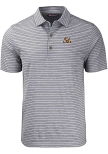 Cutter and Buck LSU Tigers Mens Black Forge Heather Stripe Short Sleeve Polo