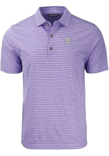 Cutter and Buck Holy Cross Crusaders Mens Purple Forge Heather Stripe Short Sleeve Polo