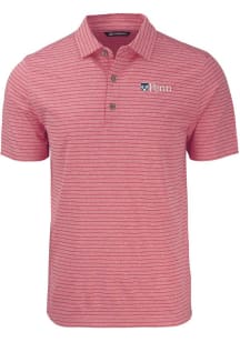 Cutter and Buck Pennsylvania Quakers Mens Red Forge Heather Stripe Short Sleeve Polo