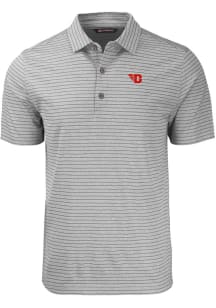 Cutter and Buck Dayton Flyers Mens Grey Forge Heather Stripe Short Sleeve Polo