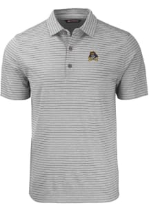 Cutter and Buck East Carolina Pirates Mens Grey Forge Heather Stripe Short Sleeve Polo