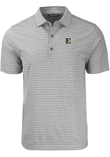 Cutter and Buck East Tennesse State Buccaneers Mens Grey Forge Heather Stripe Short Sleeve Polo
