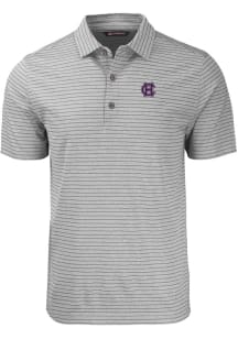 Cutter and Buck Holy Cross Crusaders Mens Grey Forge Heather Stripe Short Sleeve Polo