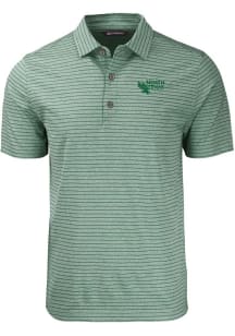 Cutter and Buck North Texas Mean Green Mens Green Forge Heather Stripe Short Sleeve Polo