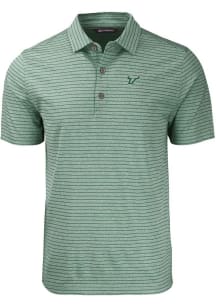 Cutter and Buck South Florida Bulls Mens Green Forge Heather Stripe Short Sleeve Polo