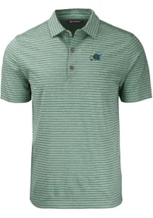 Cutter and Buck Tulane Green Wave Mens Green Forge Heather Stripe Short Sleeve Polo