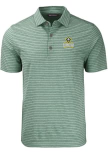 Cutter and Buck UNCW Seahawks Mens Green Forge Heather Stripe Short Sleeve Polo