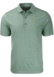Cutter and Buck Notre Dame Fighting Irish Mens Green Forge Heather Stripe Short Sleeve Polo
