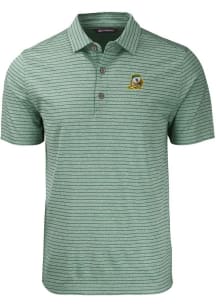 Cutter and Buck Oregon Ducks Mens Green Forge Heather Stripe Short Sleeve Polo