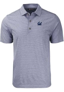 Cutter and Buck Cal Golden Bears Mens Navy Blue Forge Heather Stripe Short Sleeve Polo