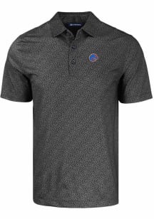 Cutter and Buck Boise State Broncos Mens Black Pike Pebble Short Sleeve Polo