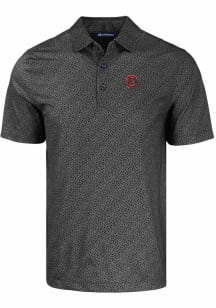 Cutter and Buck Cornell Big Red Mens Black Pike Pebble Short Sleeve Polo