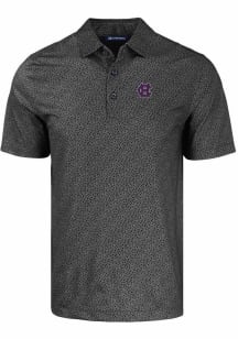 Cutter and Buck Holy Cross Crusaders Mens Black Pike Pebble Short Sleeve Polo
