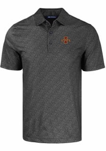 Cutter and Buck Iowa State Cyclones Mens Black Pike Pebble Short Sleeve Polo