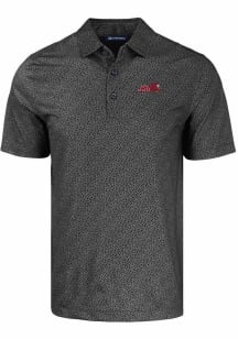 Cutter and Buck Jacksonville State Gamecocks Mens Black Pike Pebble Short Sleeve Polo
