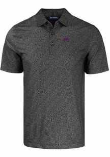 Cutter and Buck K-State Wildcats Mens Black Pike Pebble Short Sleeve Polo