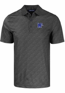 Cutter and Buck Memphis Tigers Mens Black Pike Pebble Short Sleeve Polo