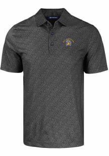 Cutter and Buck San Jose State Spartans Mens Black Pike Pebble Short Sleeve Polo