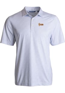 Cutter and Buck Arizona State Sun Devils Mens White Pike Pebble Short Sleeve Polo