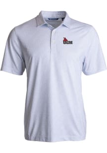Cutter and Buck Central Missouri Mules Mens White Pike Pebble Short Sleeve Polo