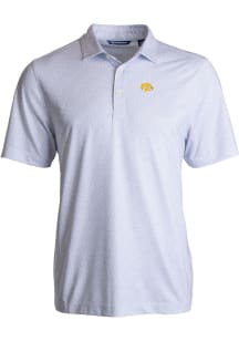 Cutter and Buck Iowa Hawkeyes Mens White Pike Pebble Short Sleeve Polo