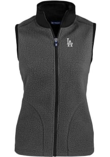 Cutter and Buck Los Angeles Dodgers Womens Grey Cascade Sherpa Vest