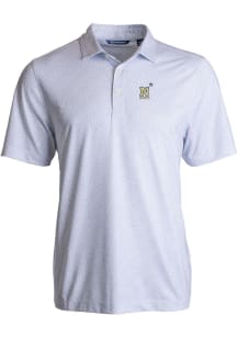 Cutter and Buck Navy Midshipmen Mens White Pike Pebble Short Sleeve Polo