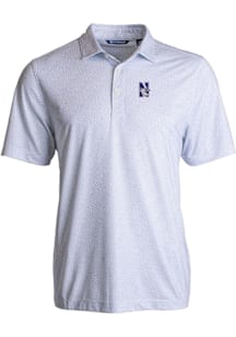 Cutter and Buck Northwestern Wildcats Mens White Pike Pebble Short Sleeve Polo