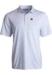 Mens Rutgers Scarlet Knights White Cutter and Buck Pike Pebble Short Sleeve Polo Shirt