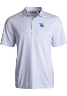 Cutter and Buck Kentucky Wildcats Mens White Pike Pebble Short Sleeve Polo