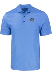 Cutter and Buck Old Dominion Monarchs Mens Light Blue Pike Eco Geo Print Short Sleeve Polo