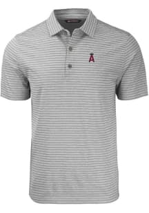 Cutter and Buck Los Angeles Angels Big and Tall Grey Forge Heather Stripe Big and Tall Golf Shir..