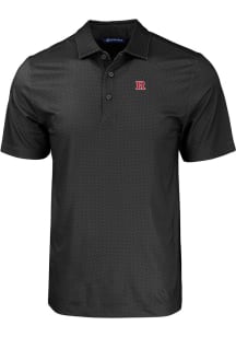 Cutter and Buck Rutgers Scarlet Knights Mens Black Pike Eco Geo Print Short Sleeve Polo